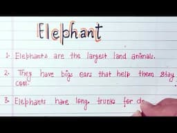 10 lines on Elephant|10 lines on Elephant in english|About Elephant in English| Few Lines Elephant