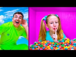 Nastya  and dad Mystery Colored Boxes Challenge for kids