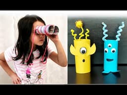 2 Fun Toilet Roll Craft Ideas - DIY Aliens & Binoculars - Recycling Crafts