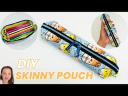 How to make a Skinny Zipper Pouch | DIY Lined Pencil Case | Cosmetic Pouch