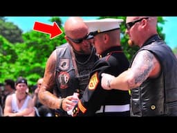 Injured Marine Holds Salute for 3 Hours, Then Bikers Suddenly Appear & Do the Unthinkable!