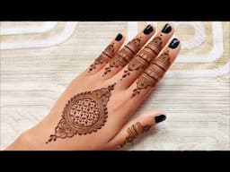 Easy Gol Tikki mehndi design | Simple back hand mandala mehendi design | Stylish rose mehandi design