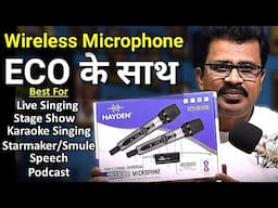 Wireless Mic With Eco | HAYDEN EC02 | Cordless Mic for Singing | Wireless Mic with Effects