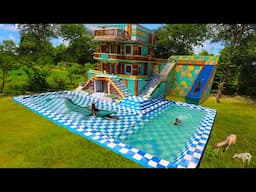 [Full Video] Building Creative Villa House,Water Slide & Design Swimming Pool For Relaxing in Forest