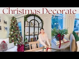 *NEW* CHRISTMAS DECORATE WITH ME 2024 | Christmas Decor Ideas | Living Room and Kitchen | Part 1