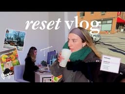 a cozy february reset vlog in nyc 💕 goal setting, central park, grocery haul & meal prep