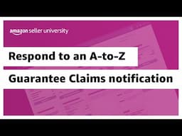 Respond to an A-to-z Guarantee Claims notification