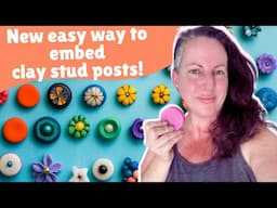 How to make clay stud earrings for beginners embed post backs for strength and use the Stud Puck ™