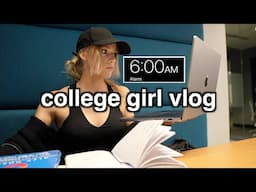 A Full Day At College Vlog 7:30am to 5:30pm | focus, work, & workout vlog