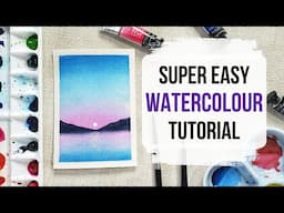 EASY watercolour painting for beginners (10 minute tutorial)