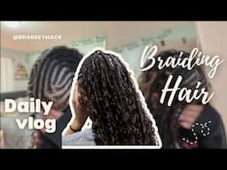 Another Day of Braiding Hair | daily vlog