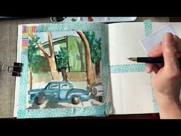 Day 27  - October Watercolor Challenge. LA Car