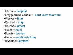 survival Somali phrases and vocabularies