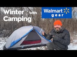 Frozen Winter Camping at an abandoned campground with all my old Walmart Gear