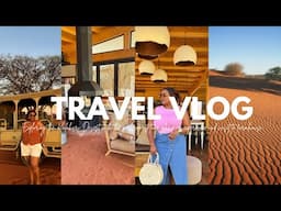 TRAVEL VLOG : experiencing Kalahari desert, glamping girls trip , affordable travel  accommodation.