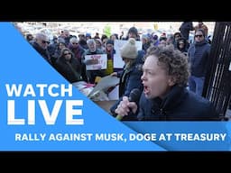 LIVE: Protest against Elon Musk, DOGE amid USAID shutdown plan led by Elizabeth Warren, Democrats