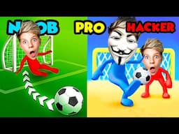 NOOB vs PRO vs HACKER in SUPER GOAL! Prezley