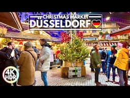 🎄 2024 Düsseldorf Beautiful Christmas Markets Tour, Germany Christmas Lights Walk 4K HDR