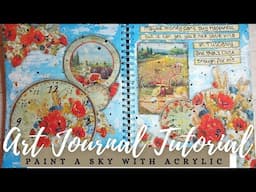 'Tuscan Summer' Mixed Media Art Journal Collage Tutorial | How To Art Journal With Rice Paper