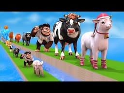 Paint Animals Cow,Elephant,Deer,Sheep,Monkey Fountain Crossing Animal Game Animal Doodle Game