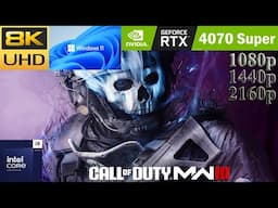 COD MW 3: RTX 4070 Super | 1080p 2K 1440p 4K | Max Settings | DLSS Performance | Gameplay Benchmark