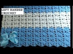 Left handed crochet Crochet blanket Quick easy crochet for beginners Crochet baby blanket