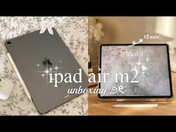 new m2 iPad Air 13’ aesthetic unboxing 🪄  + accessories ♡