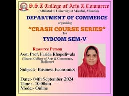 Crash Course Series for TYBCOM Sem V Business Economics