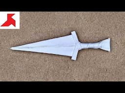 DIY -  How to make CINQUEDEA, a wide dagger from A4 paper