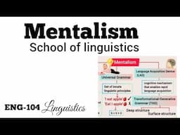 Mentalism school of thought in linguistic| eng 104 | semester Pu