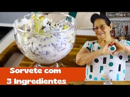 COM APENAS 3 INGREDIENTES FIZ ESSE DELICIOSO SORVETE DE FLOCOS! 🍨✨