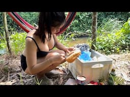 Genius Girl - Beautiful Girl Goes Into The Forest And Discovers A Beautiful Blue Waterfall #1080p