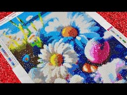 Diamond Painting Time Lapse, Beach Rainbow Stone Full Round Drills From Start To Finish All Process