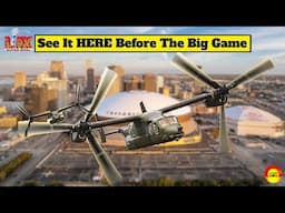 🚨  2025 Super Bowl US Marine V-22 Ospreys Fly Over Rehearsal: "See It HERE BEFORE The Big Game!" 🏈