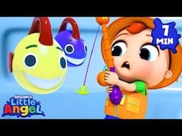 10 Little Fishies - Try and Learn Fishing! | KARAOKE! | LITTLE ANGEL | Sing Along With Me!