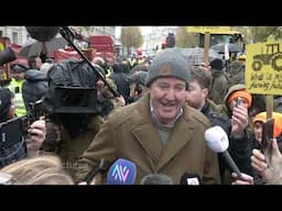 ‘Rock star’ welcome for Jeremy Clarkson as he slates the BBC at huge Farmer’s Rally in London