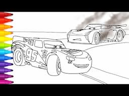 Lightning McQueen vs Jackson Storm, CARS 4 Drifting, Drawing and Coloring Pages | Tim Tim TV