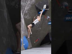 // Janja Garnbret crushing during the Boulder qualification round //