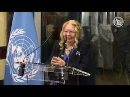 Tatiana Valovaya, Director General, UNOG, speaking at the Diplomatic New Year Reception