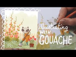 Illustrating A Cute Character With Acrylic Gouache ◆ Painting Video