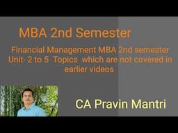 Financial management MBA 2nd semester