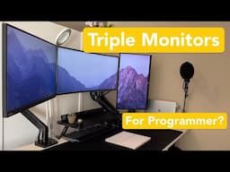 Real productive work from home desk setup for Software Engineer 2021 | Triple monitors home office