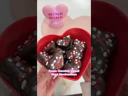 Frozen Chocolate Dipped Heart Marshmallows for Valentines Day #Shorts #ValentinesDay #FrozenTreats