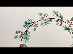 Watercolor Christmas Wreathe | Real Time | ASMR