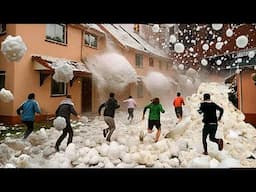 Chaos in Argentina today!! Incredible hailstorms destroy Bahia Blanca in Buenos Aires