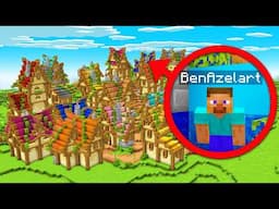 I Built a HIDE AND SEEK CITY in Minecraft Hardcore! ft. Ben Azelart