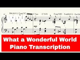 🎹 What a Wonderful World (Louis Armstrong)  - Piano Transcription + PDF  | by Mike del Ferro.