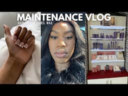 Maintenance Vlog| Nails, Wax, Lashes, Wig Install & More!!