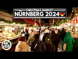 🇩🇪 Nürnberg 2024, Famous Christmas Market in Germany🎄Nuremberg Christmas Lights Walk in 4K HDR