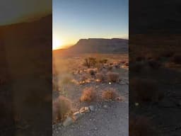 A glimpse of the Red Rock Canyon escarpment at sunrise #mojaveglow #explore #trailrunning #viral